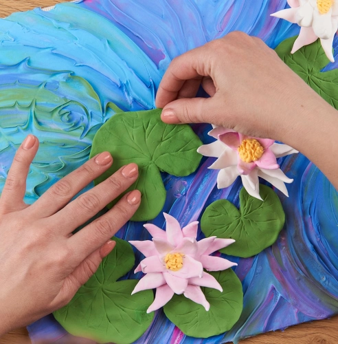Radošais komplekts Modelēšanas masas - 3D glezna Water lillies (30*40 cm)