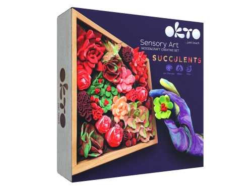 Radošais komplekts Modelēšanas masas - 3D glezna Wood&Craft Succulents Passion (21*21cm)