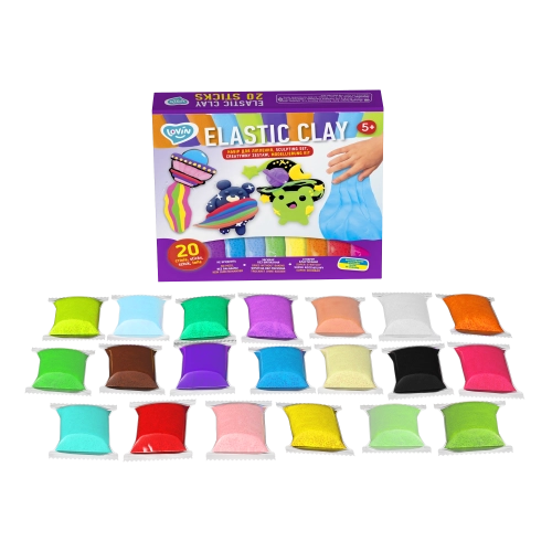 Radošais komplekts Modelēšanas mīkla (lēkājošais plastilīns) Elastic 20 gab.