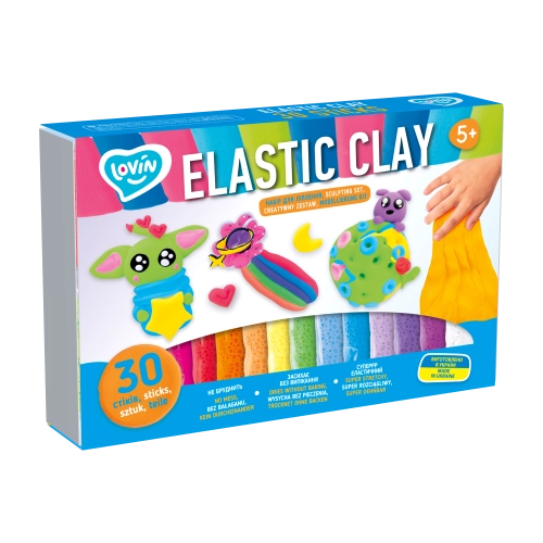 Radošais komplekts Modelēšanas mīkla (lēkājošais plastilīns) Elastic 30 gab.