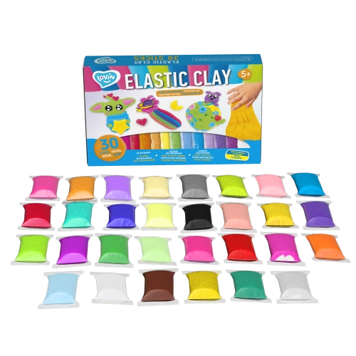 Radošais komplekts Modelēšanas mīkla (lēkājošais plastilīns) Elastic 30 gab.