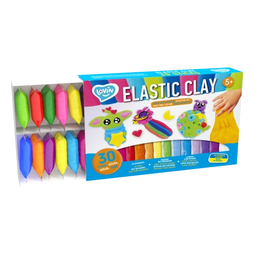Radošais komplekts Modelēšanas mīkla (lēkājošais plastilīns) Elastic 30 gab.