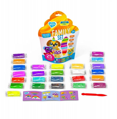 Radošais komplekts Modelēšanas mīkla (lēkājošais plastilīns) Lovin Family set 25 gab.