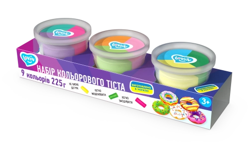 Radošais komplekts Modelēšanas mīkla Play Dough - 3 burciņas 9 krāsas