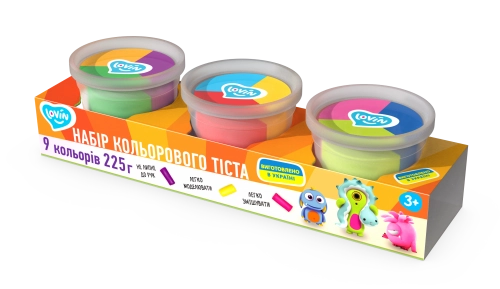 Radošais komplekts Modelēšanas mīkla Play Dough - 3 burciņas 9 krāsas