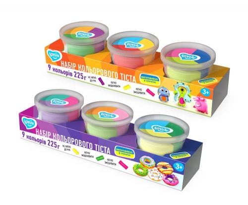 Radošais komplekts Modelēšanas mīkla Play Dough - 3 burciņas 9 krāsas