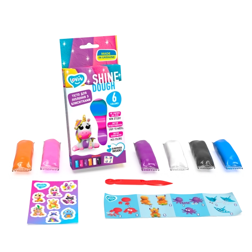 Radošais komplekts Modelēšanas mīkla Play Dough - Shine Asorti 6 krāsas
