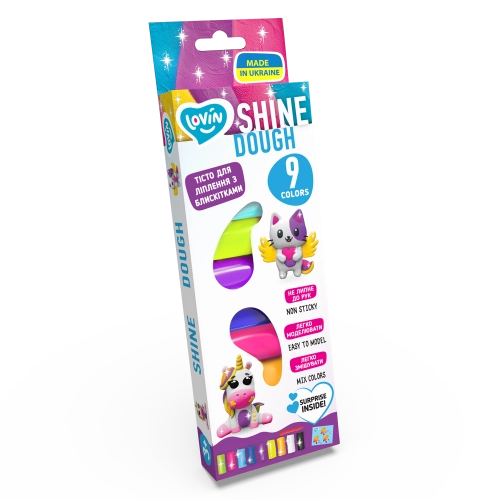 Radošais komplekts Modelēšanas mīkla Play Dough - Shine Asorti 9 krāsas