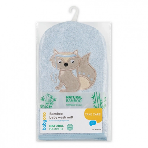 Bambusa cimdiņš bērna mazgāšanai 347/08 blue fox