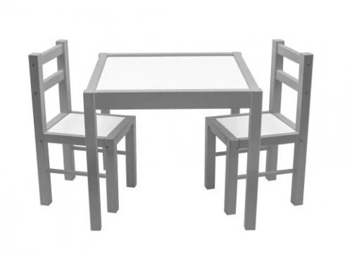 Galdiņš+ 2 krēsliņi BOGDAN white/grey (Drewex)