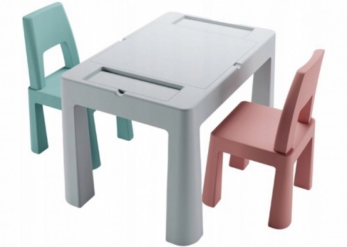 Galdiņš+2 krēsliņi TEGGI MULTIFUN grey/old rose/turqoise TI-011-174