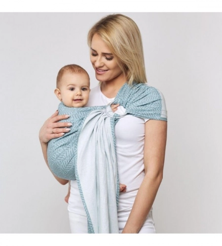 Lakats-slings HUG ME Zaffiro beige leaves CHK-033