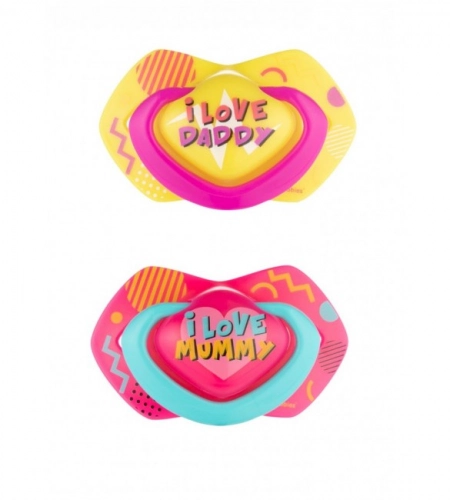 Пустышки NEON LOVE силиконовая симметричной формы 0-6 мес., Canpol 22/652 (2 шт.)
