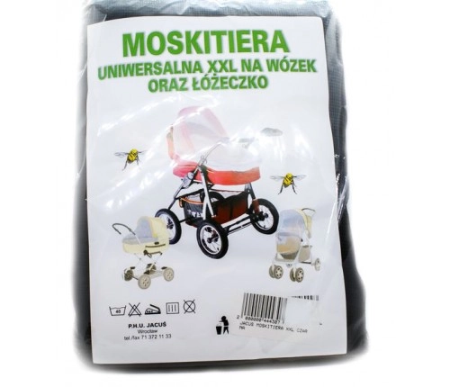 Moskītu tīkls balts XXL ratiņiem un ceļojumu gultai