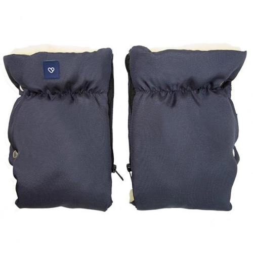 Ratiņu cimdi-mufta WOOL (divdaļīgie) GRAPHITE Womar M-016