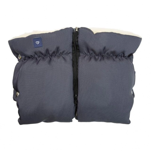 Ratiņu cimdi-mufta WOOL (divdaļīgie) GRAPHITE Womar M-016