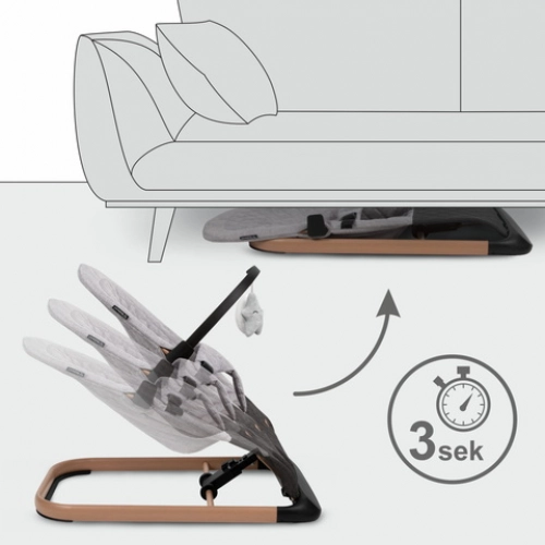 Šūpuļkrēsliņš Kidwell LARO grey wooden [A]