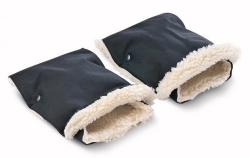 Ratiņu cimdi-mufta BLACK (sillo-8507)