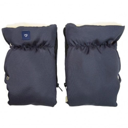 Ratiņu cimdi-mufta WOOL (divdaļīgie) GRAPHITE Womar M-016