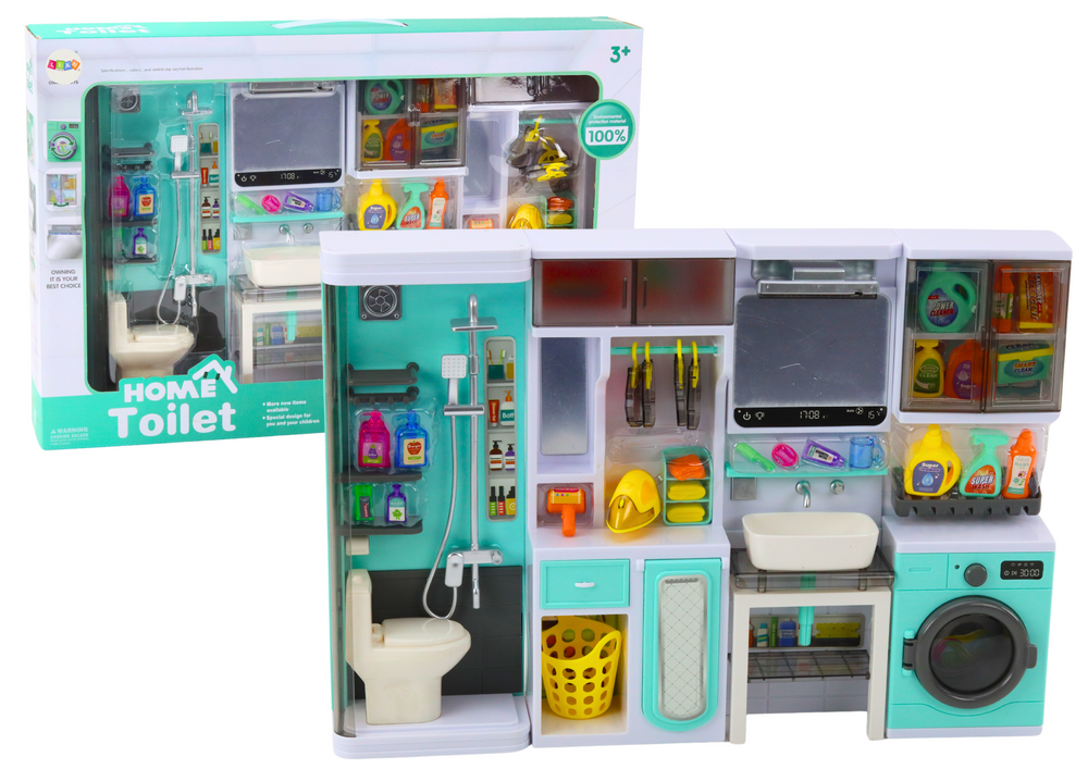 BabyBest.lv: Rotaļlietas meitenēm - Bathroom Play Set 4in1 Shower Toilet Washing Machine Accesso...