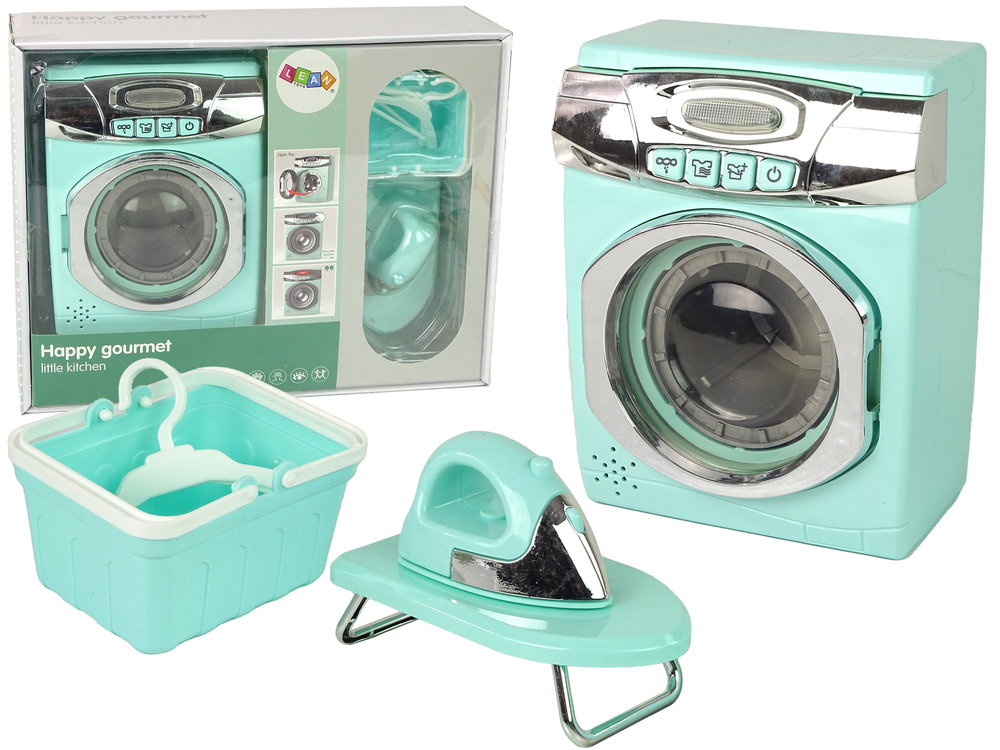 BabyBest.lv: Rotaļlietas meitenēm - Set Washing Machine Iron and Hangers Mint, Lean, Toys