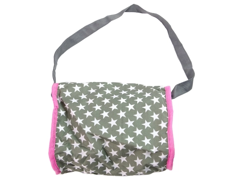 2-in-1 Stroller with Bag Grey Pink Stars