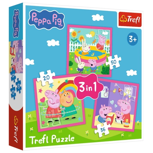 3-in-1 Puzzle - Peppa and Friends - Peppa Pig Trefl 34873
