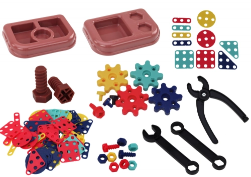 3D Konstrukcijas puzles ar bloku komplektu DIY kastē un izņemamu urbju komplekts