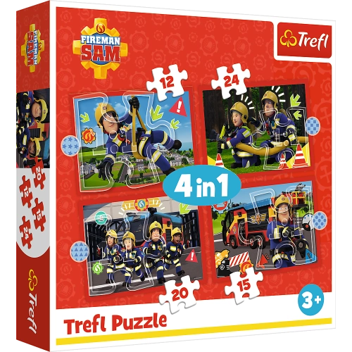 4-in-1 Puzzle - Adventures of Fireman Sam Trefl 34632