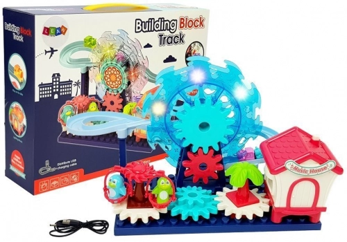 A set of blocks with a slide. Ferris wheel