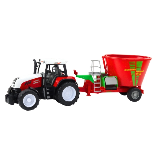 Agricultural Farm Tractor With Trailer Feed Mixer Red 60cm
