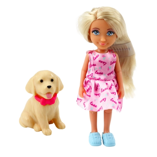 Ankiki Mini Doll on a Three-Wheeled Scooter Dog Set