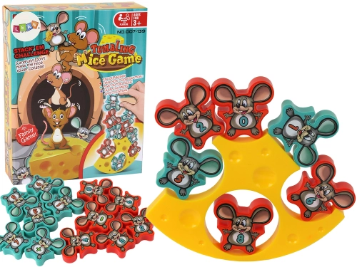 Arcade Game Mice Balancing Cheese Tower 12 pieces. Maths lesson