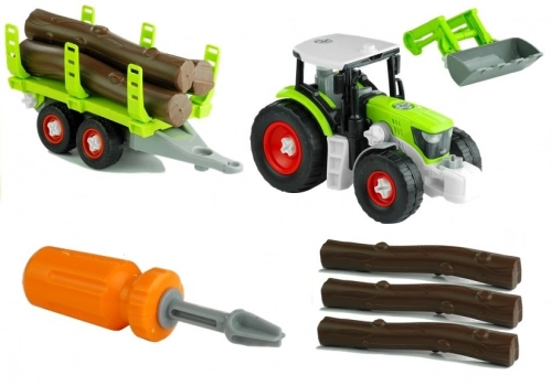 Assembly Tractor with Trailer for Wood Transport Screwdriver