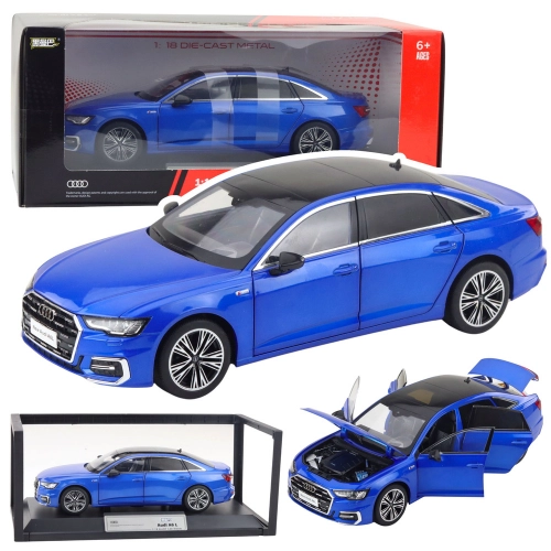 Audi A6 L 1:18 Metal Car Accessories Lights Sounds Blue