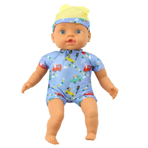 Baby Doll Blue Clothes with Patterns Hat with Ears 31cm