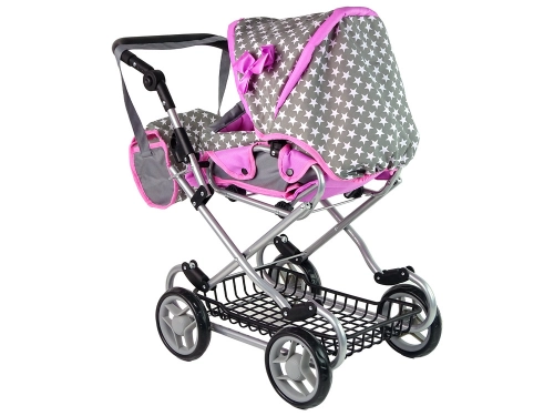 Baby Doll Stroller 2-in-1 Carrier Bag Pink Stars