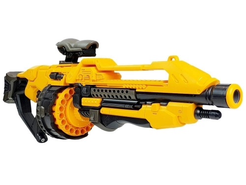 Battery Pistol Foam Cartridges 82 cm Rotating Magazine Yellow