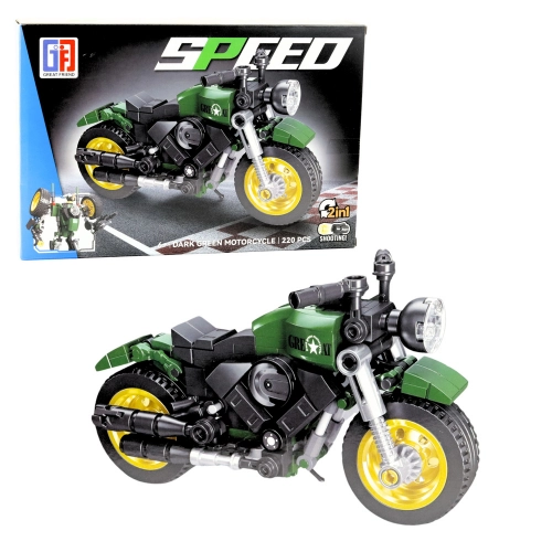 Bausteine Motor Motorrad Roboter 2in1 217-222 Stk. Mix