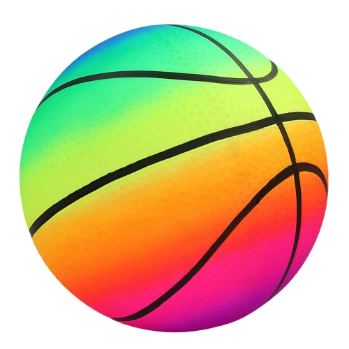 Beach Ball Rubber Rainbow Colorful Basketball 22cm