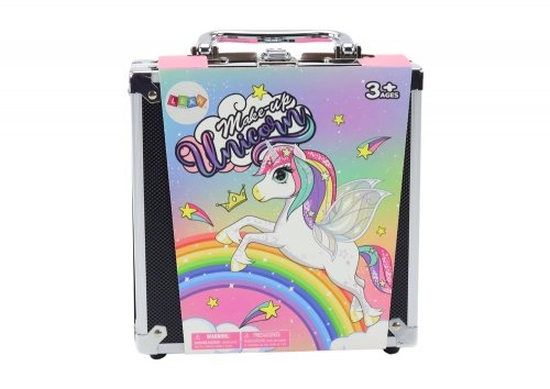 Beauty Set in a Suitcase Eyeshadows Glitters Nail Polishes Black