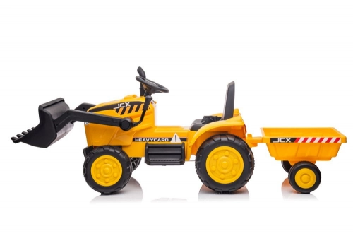Bērnu elektriskais traktors ar piekabi S617 Yellow