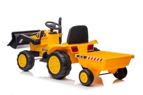 Bērnu elektriskais traktors ar piekabi S617 Yellow