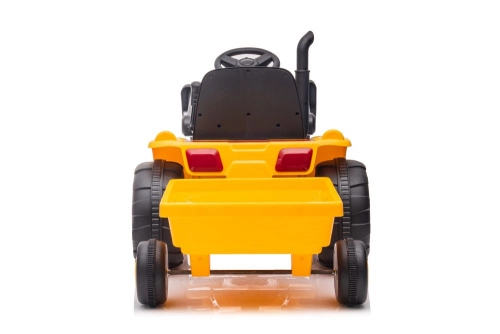 Bērnu elektriskais traktors ar piekabi S617 Yellow