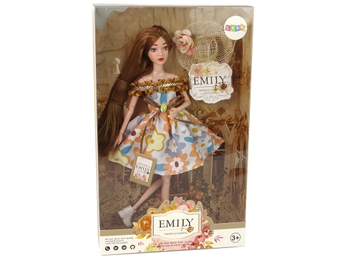 Bērnu lelle Emily ar rudajiem matiem un cepuri