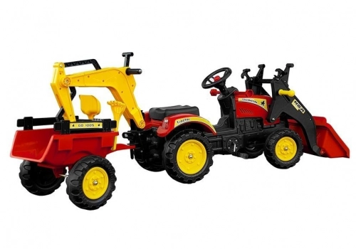 Bērnu traktors ar piekabi un kausu Benson Red