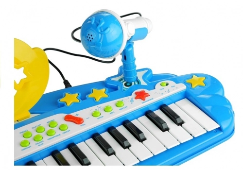 Big Keyboard with MP3 37 Keys with Microphone Blue
