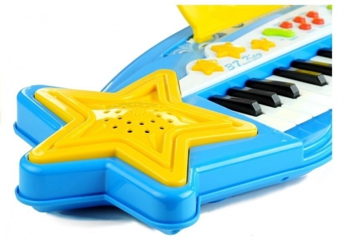 Big Keyboard with MP3 37 Keys with Microphone Blue