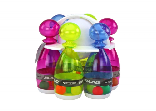 Bowling Set of 6 Transparent Colorful Bowling Pins