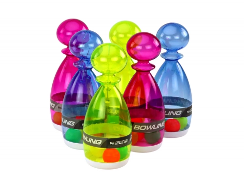 Bowling Set of 6 Transparent Colorful Bowling Pins